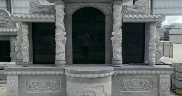 天水 芝麻灰高档墓碑，土墓，可定制