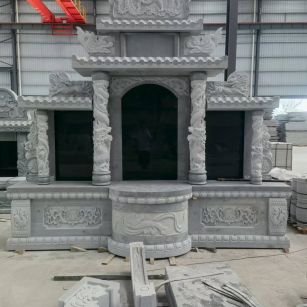 天水 芝麻灰高档墓碑，土墓，可定制