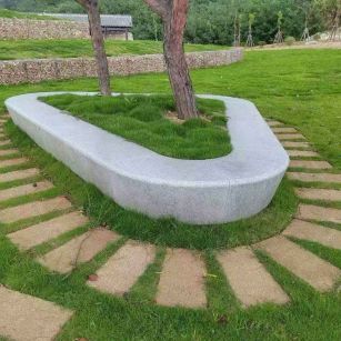 天水 芝麻白光面整石坐凳