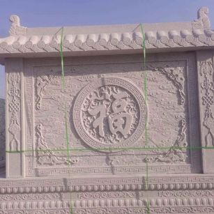 天水 芝麻白花岗岩屏风，照壁，影壁