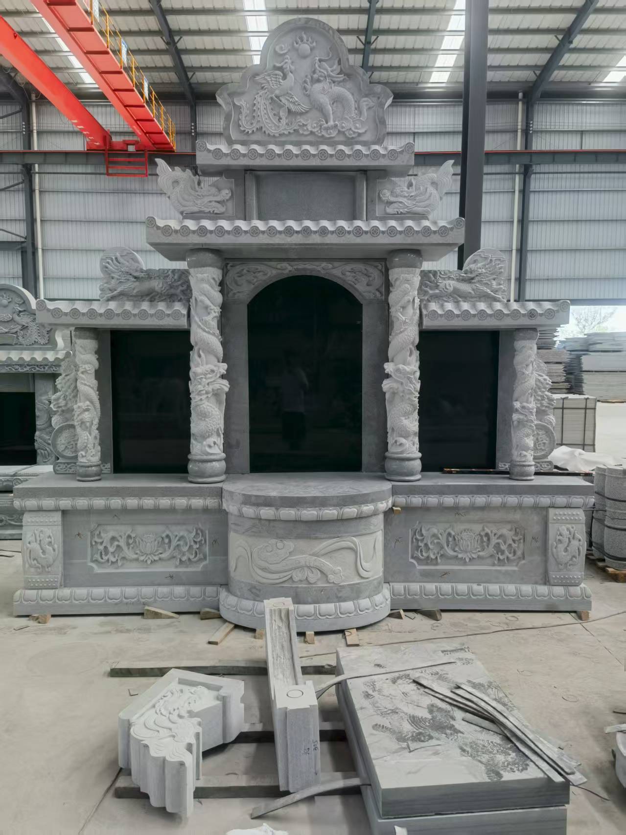 天水 芝麻灰高档墓碑，土墓，可定制