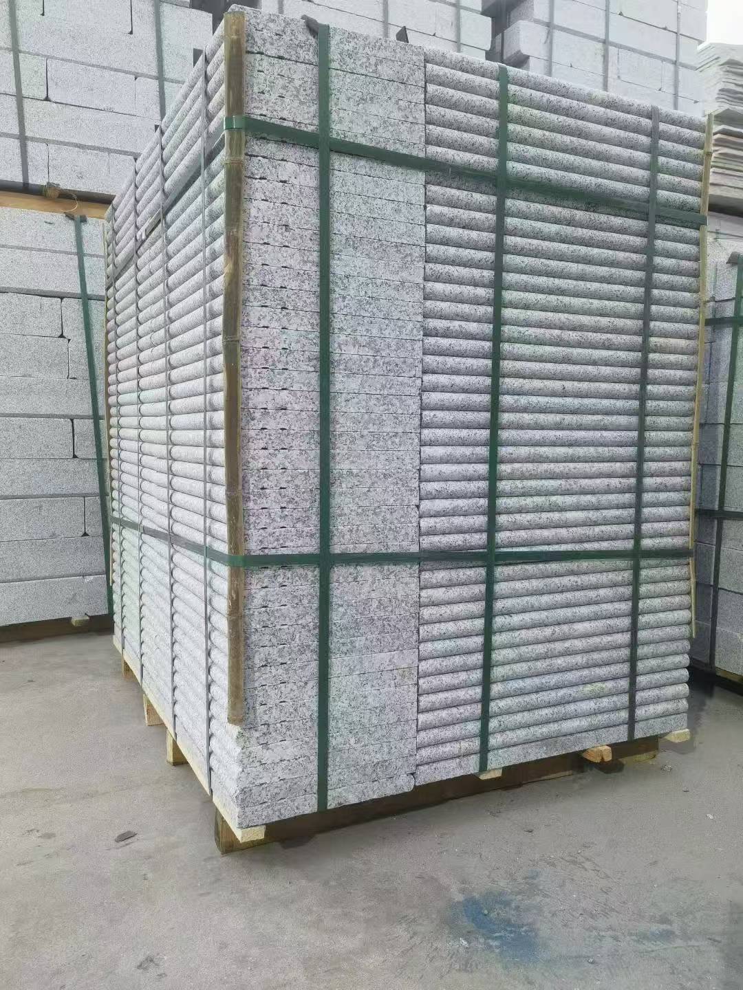 天水 芙蓉白3公分厚磨圆边、拉槽，楼梯踏步